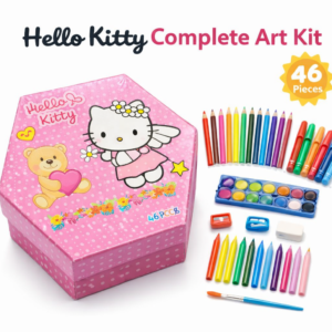 Hello Kitty 46-Piece Kids Art & Craft Creative Drawing Kit (Hexagon Storage Box)