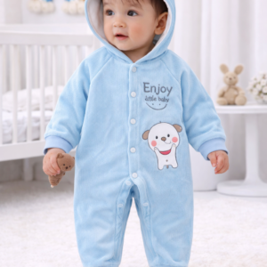 Newborn Winter Romper Set with Matching Bib (Organic Cotton)