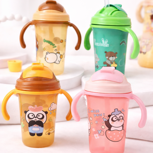 Kids Dual Handle Straw Sipper Cup | Leak-Proof Training Cup (200 ml)