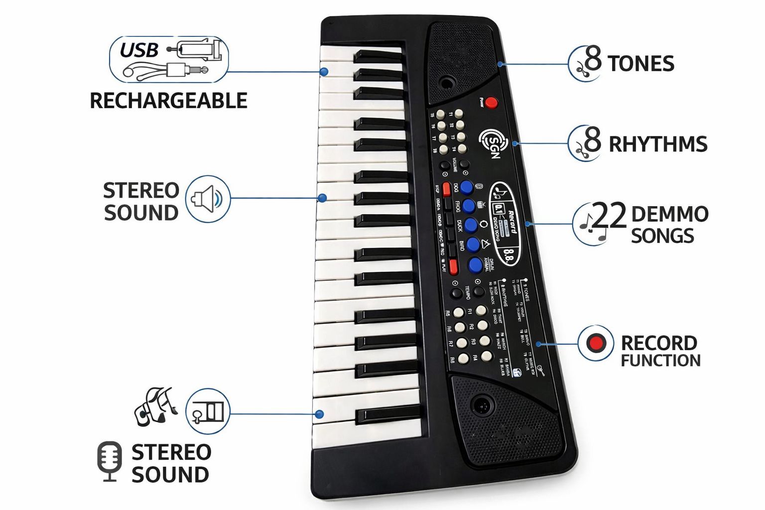Kids Electronic Musical Keyboard with Microphone | Learning Piano Toy for Children - Image 4