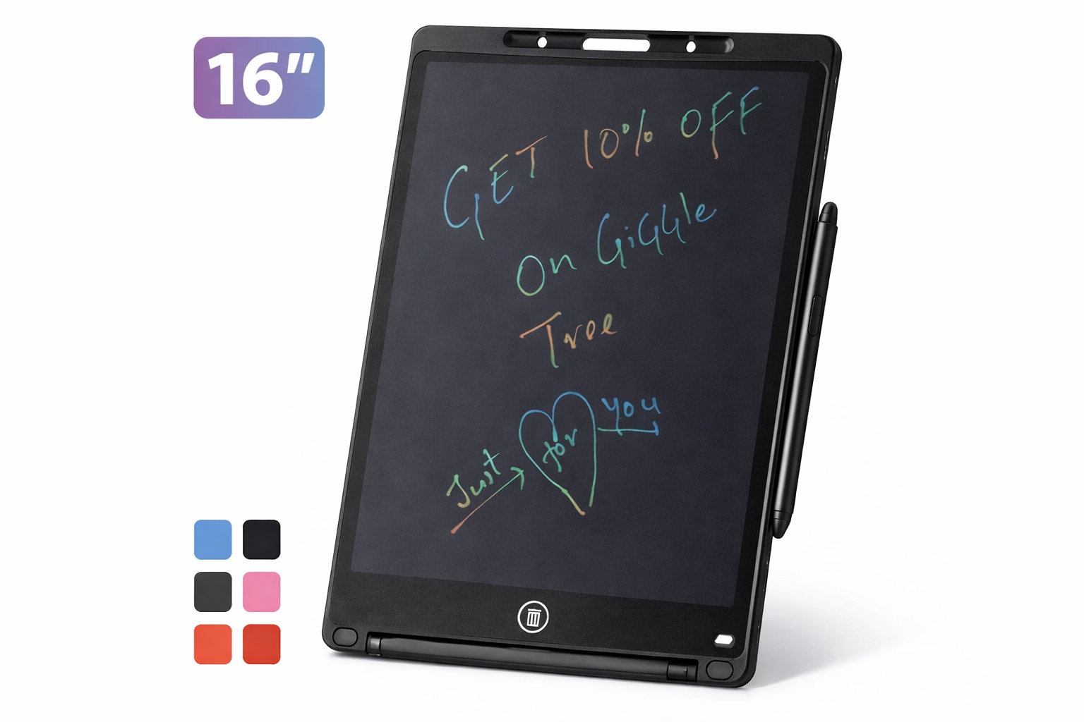 Kids LCD Writing Tablet 16 Inch | Reusable Drawing & Writing Board | Digital Writing Pad for Kids - Image 4