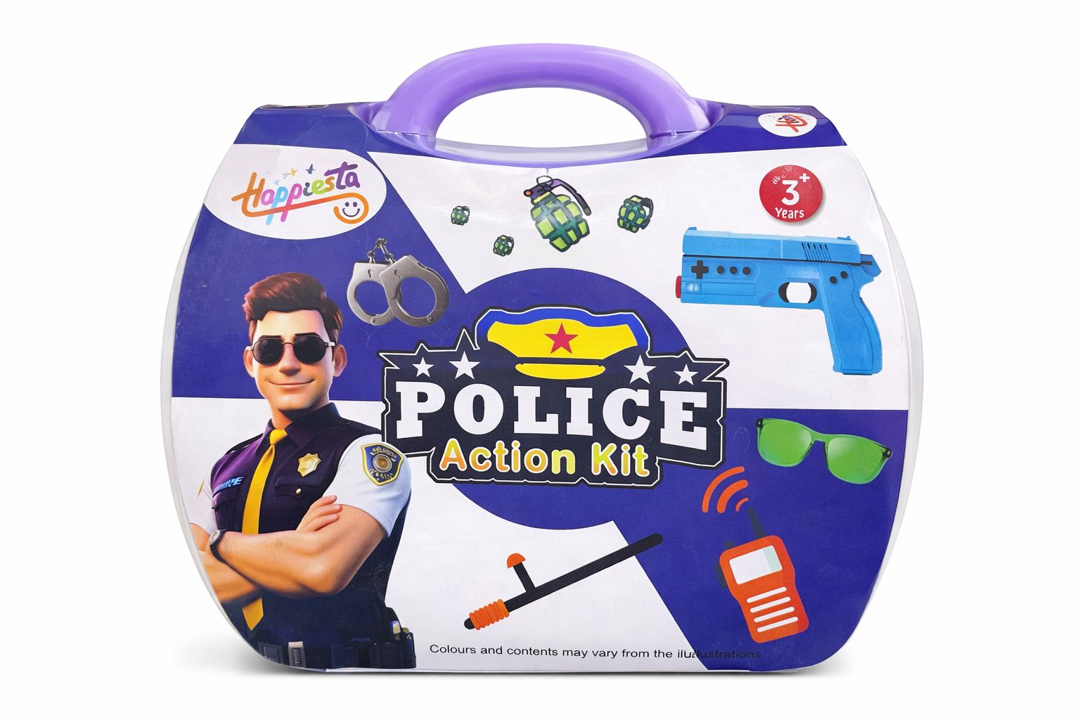 Kids Police Action Play Set with Carry Case – Pretend Police Role Play Toy for Kids (3+ Years)
