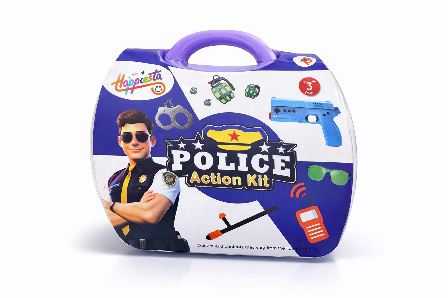 Kids Police Action Play Set with Carry Case – Pretend Police Role Play Toy for Kids (3+ Years) - Image 3