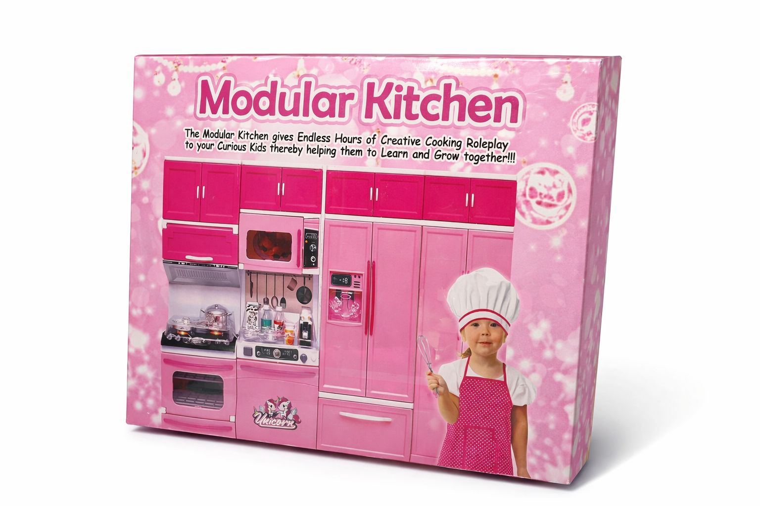 Kids Unicorn Pretend Play Modular Kitchen Set - Image 3