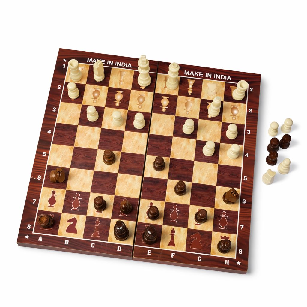 Wooden Folding Chess Board Game | Classic Strategy Chess Set for Kids & Adults - Image 4